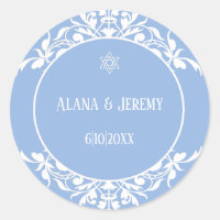 Sticker mariage en étoile juive blanche