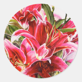 Rond Sticker Mariage Enveloppe rose Lily