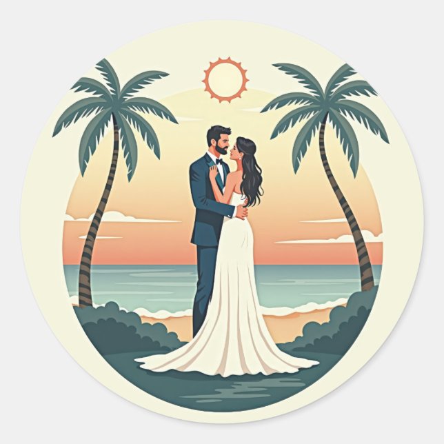 Rond Sticker Mariage Eternal Romance (Devant)