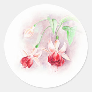 Rond sticker mariage fuchsia rouge et rose foncé