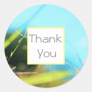 Rond Sticker Mariage Green Blue Nature Merci