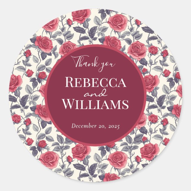 Rond Sticker Mariage mignon (Devant)