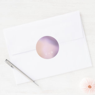 Rond Sticker Mariage Monogramme Ombre Métallique Modern
