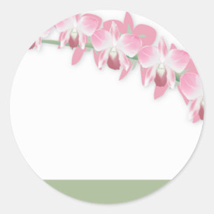 Rond Sticker mariage Orchids Invitation