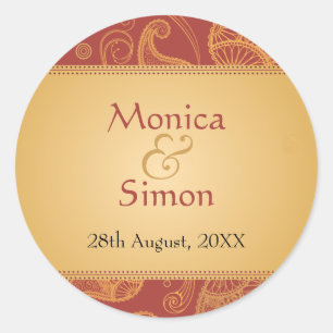 Rond Sticker Mariage Paisley Dreams