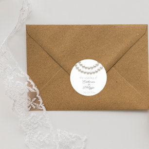 Rond Sticker Mariage Pearl élégant