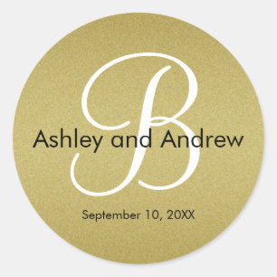 Rond Sticker Mariage personnalisé Monogramme Parties sc