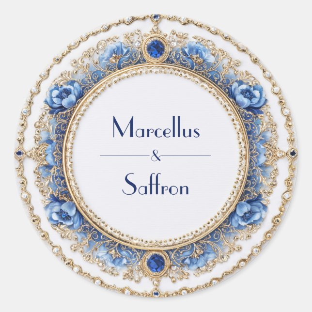 Rond Sticker Mariage pour bijoux Victorian Sapphire (Devant)