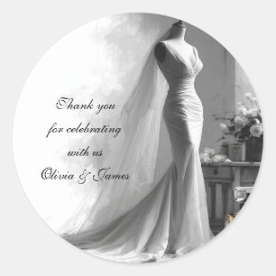 Rond Sticker Mariage pour croquis nuptiale romantique -