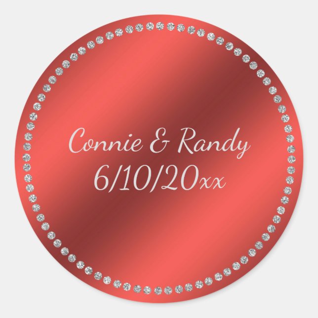Rond Sticker Mariage Red Faux (Devant)