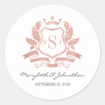 Sticker Mariage Rose classique Gold Crest