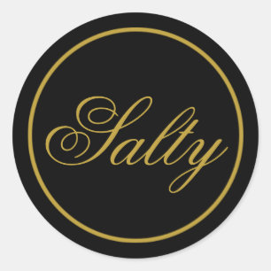 Rond Sticker Mariage "salé" - Or noir