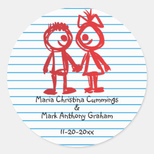 Rond Sticker Mariage Sweethearts