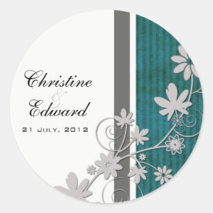 Rond Sticker Mariage turquoise