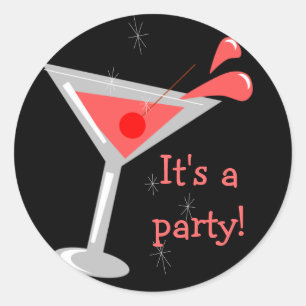 Rond Sticker Martini Cocktail Party