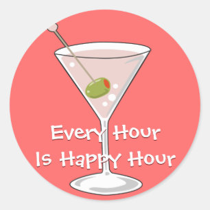 Rond Sticker Martini rose