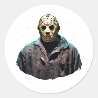 Rond Sticker Masque Jason éffrayant - Parfait pour le v
