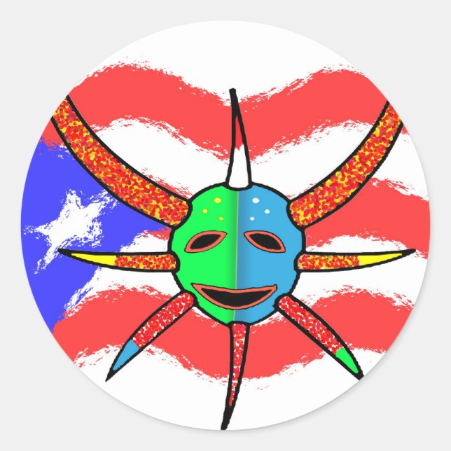 Rond Sticker masque vejigante (Devant)