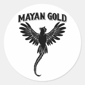 Rond Sticker Maya Gold Quetzal