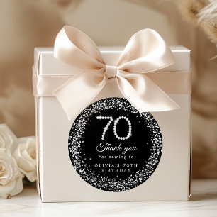 Rond Sticker Merci 70th Birthday Diamonds