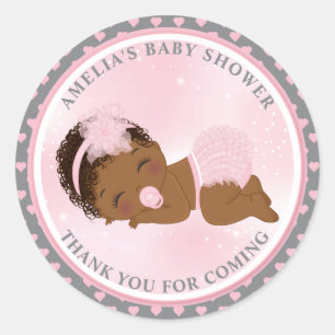 Rond Sticker Merci Black Boy Girl Douche