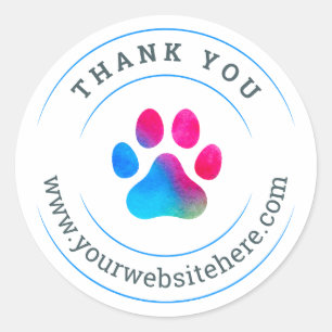 Rond Sticker Merci Chien Petite Entreprise
