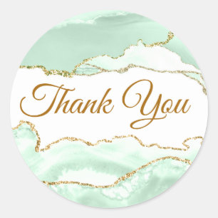 Rond Sticker Merci d'agate vert Seafoam