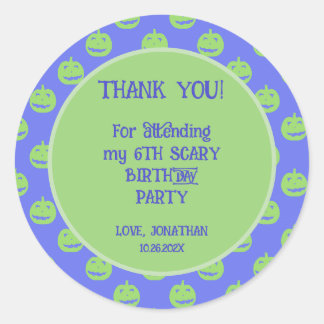 Rond Sticker Merci d'anniversaire pour enfants mignons