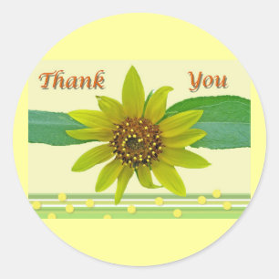 Rond Sticker Merci de tournesol