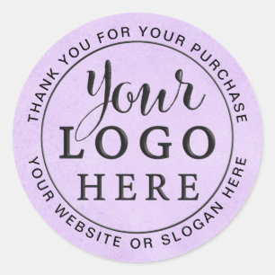 Rond Sticker Merci d'entreprise Ajouter votre logo Purp