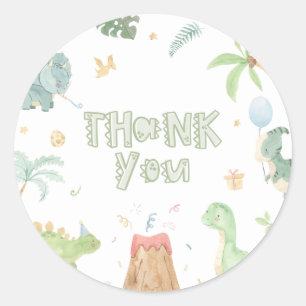 Rond Sticker Merci Dinosaur