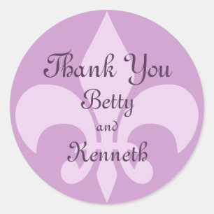 Rond Sticker Merci Fleur de Lise à Lilacs