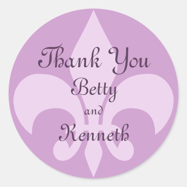 Rond Sticker Merci Fleur de Lise à Lilacs (Devant)