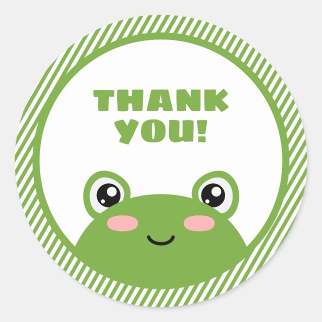 Rond Sticker Merci grenouille (Devant)