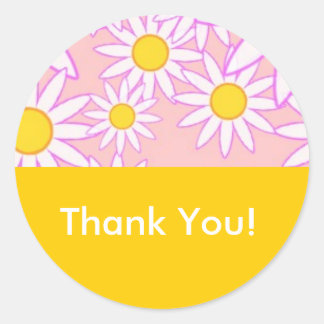 Rond Sticker Merci marguerite