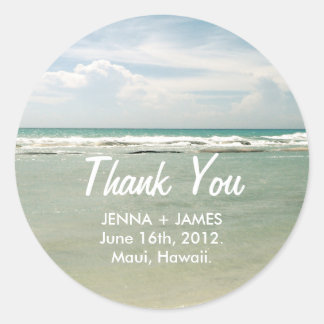 Rond Sticker Merci // Mariage de destination