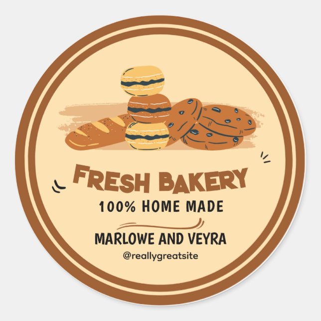 Rond Sticker Merci mignon Conception colorée et élégant (Devant)