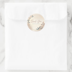 Rond Sticker Merci pour petites entreprises - Floral