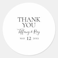 Sticker Merci simple et élégant de mariage Favor