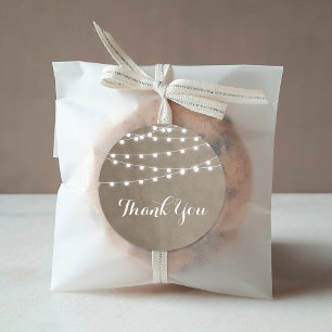 Rond Sticker Merci Taupe String
