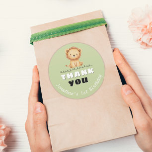 Rond Sticker Merci Wild One Birthday