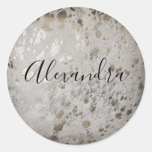Rond Sticker métallique d'impression en argent personna
