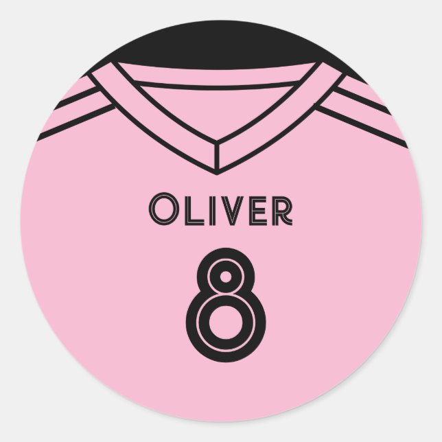 Rond Sticker Miami Pink and Black Soccer Anniversaire (Devant)