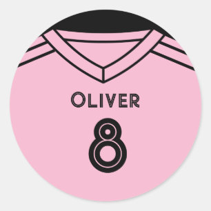 Rond Sticker Miami Pink and Black Soccer Anniversaire