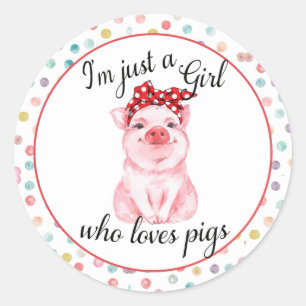 Rond Sticker mignon pour louvette de porc