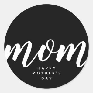 Rond Sticker minimaliste moderne maman noir