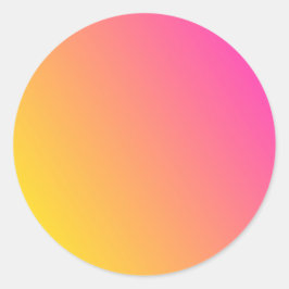 Rond Sticker modèle blanc dégradé rose jaune