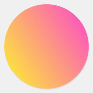 Rond Sticker modèle blanc dégradé rose jaune