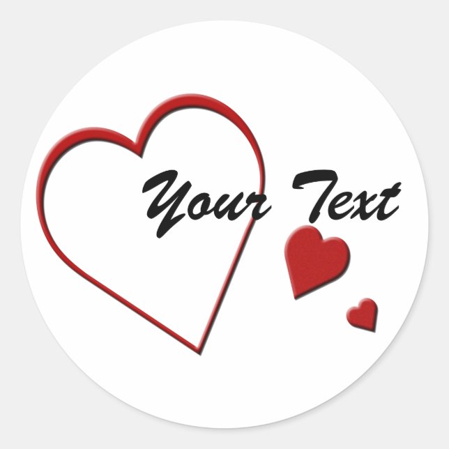 Rond Sticker Modèle du coeur (Devant)