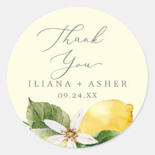 Rond Sticker moderne Lemon Garden Merci jaune Favoriser